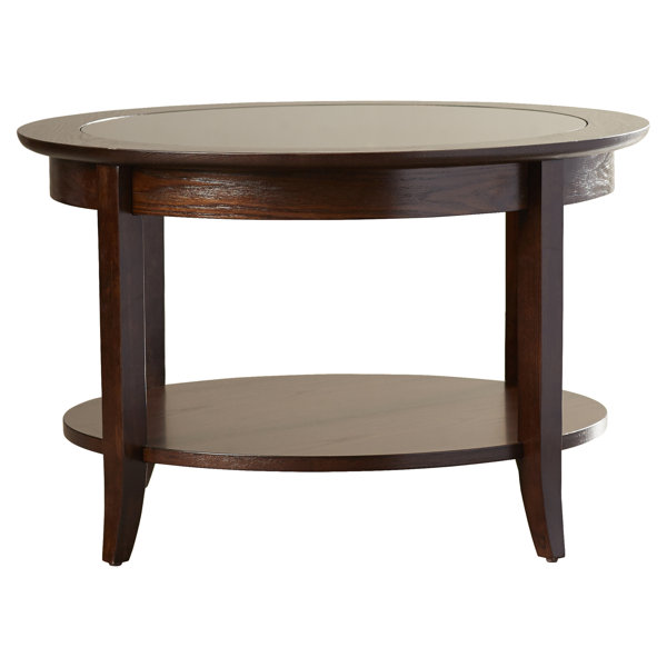 Charlton Home® Wilfredo Round Solid Wood Coffee Table in Chocolate Oak